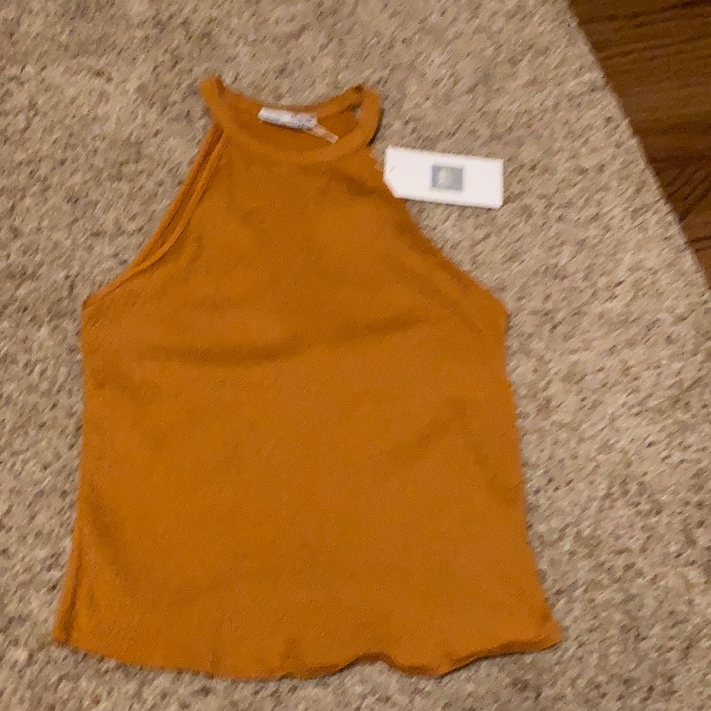 Zara mustard high neck tank